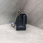 Chanel Classic Flap Square Mini Black Chevron Lambskin Chain Bag with Gold Hardware