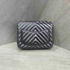 Chanel Classic Flap Square Mini Black Chevron Lambskin Chain Bag with Gold Hardware