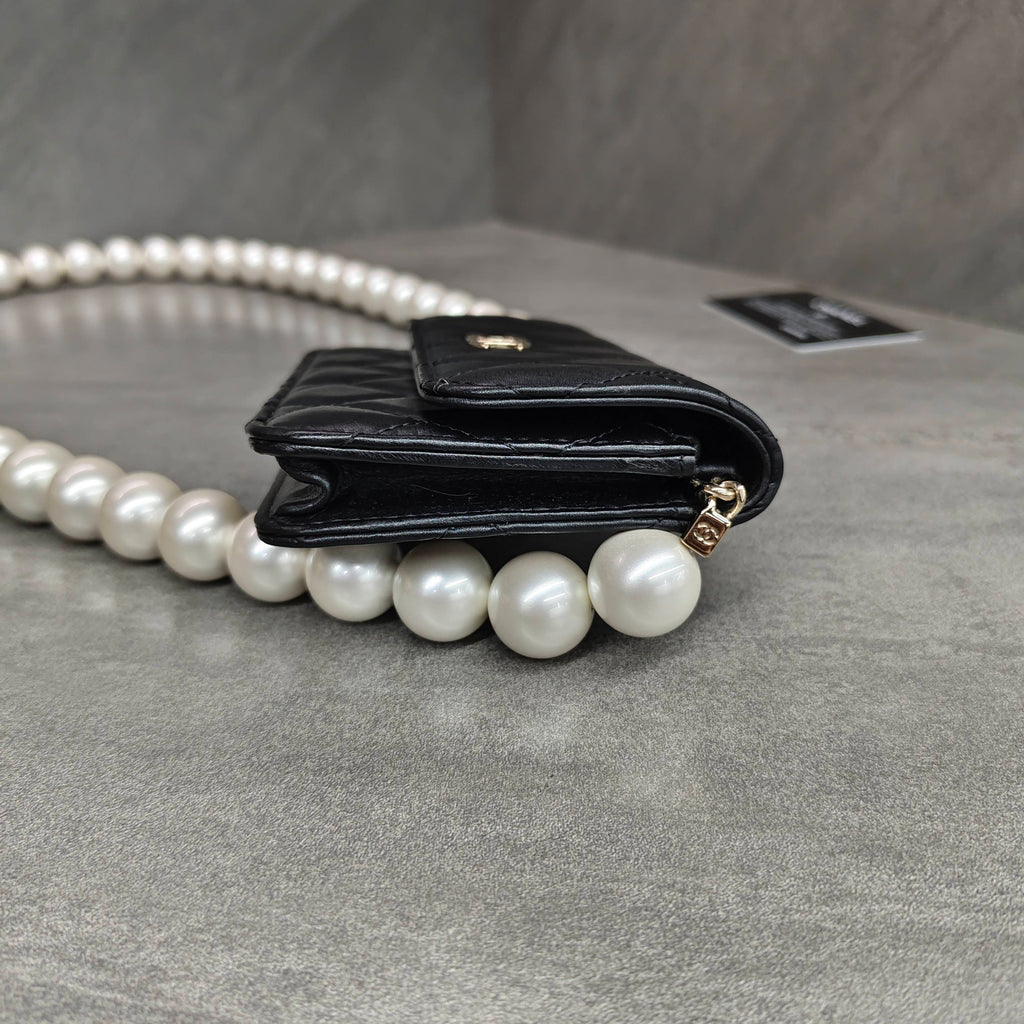 Chanel Large Pearl Chain WOC with Card
