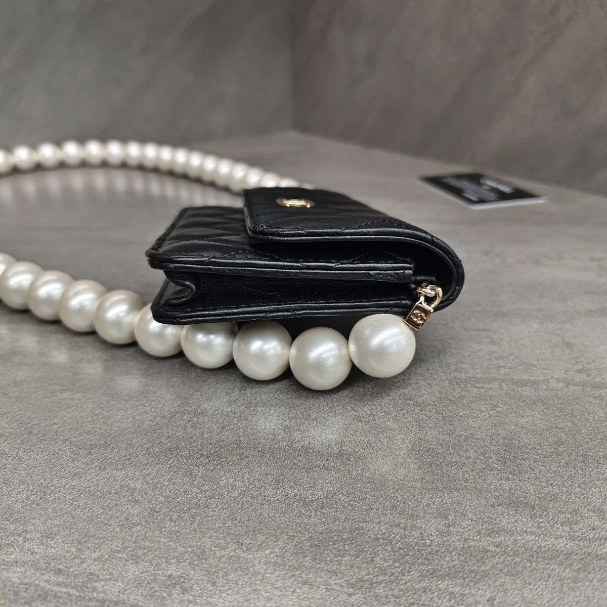 Chanel Large Pearl Chain WOC with Card