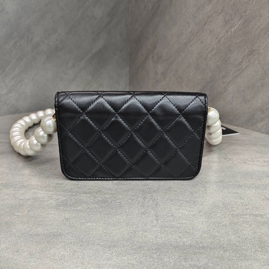 Chanel Large Pearl Chain WOC with Card