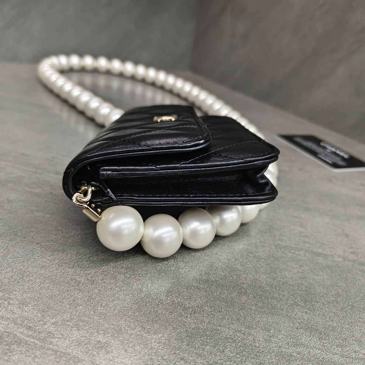 Chanel Large Pearl Chain WOC with Card