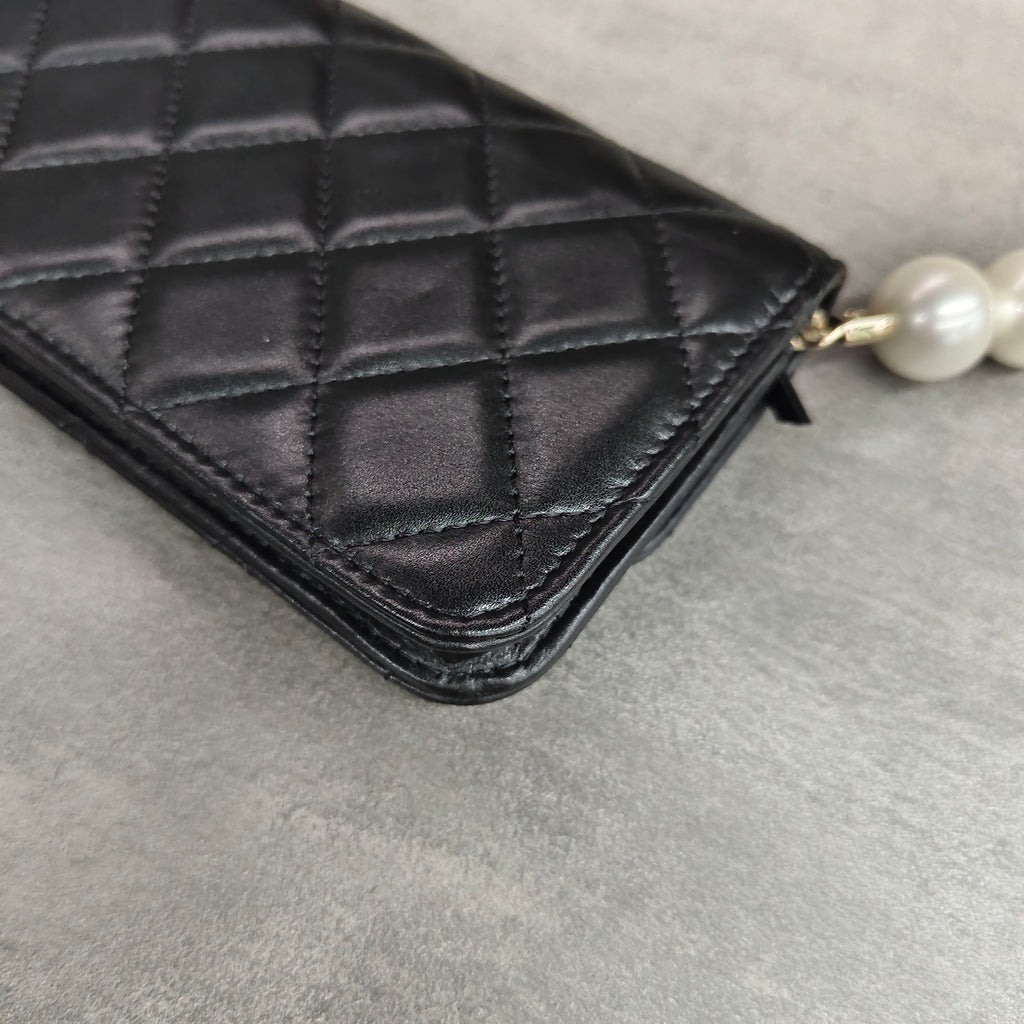 Chanel Large Pearl Chain WOC with Card