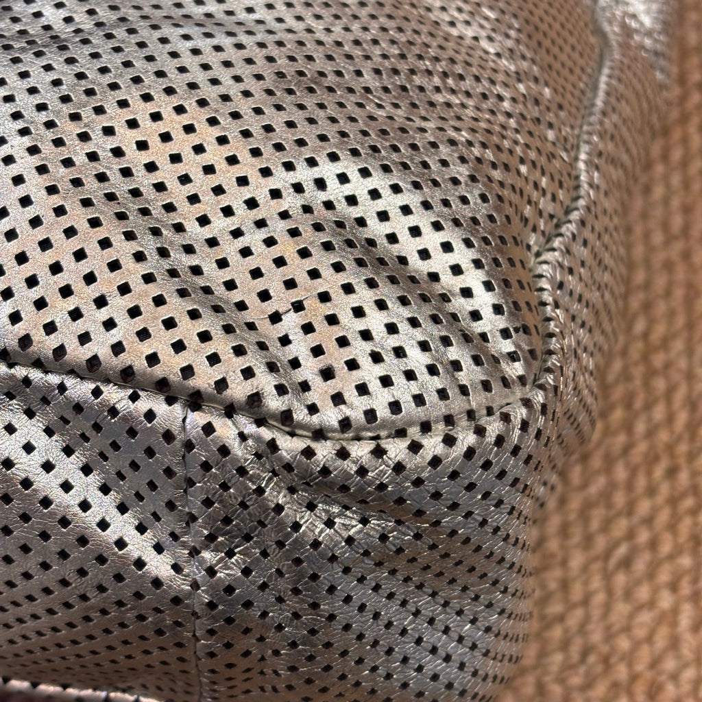Chanel runway 2ways metallic silver mesh lava chain bag, ultra-textured silver, strong Y2K vibe, stylish and avant-garde with personality!