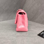 Chanel CF Square Mini Pink Silver Lambskin Chain Bag with Card