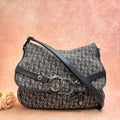 Dior Blue Oblique Flap CD Messenger Bag Vintage Shoulder Bag Crossbody Bag