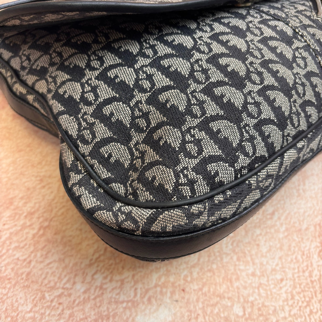 Dior Blue Oblique Flap CD Messenger Bag Vintage Shoulder Bag Crossbody Bag