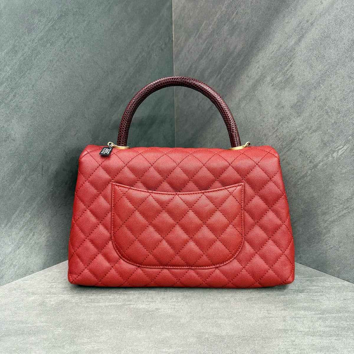 Chanel Coco Handle Red Caviar Calfskin Gold Hardware with Card