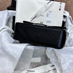 Chanel New 2024 Chip CF Handle Black Lambskin Double C Black Gold Handle Crossbody