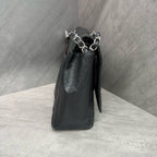 Chanel CF Maxi Black Silver Caviar Leather Chain Bag