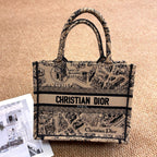 Dior 2023 Book Tote Paris Map Embroidery Tote Bag