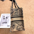 Dior 2023 Book Tote Paris Map Embroidery Tote Bag