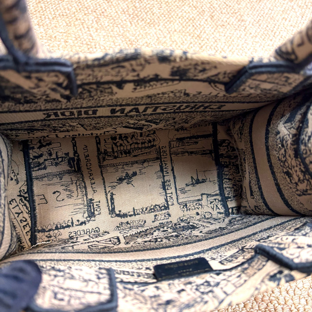Dior 2023 Book Tote Paris Map Embroidery Tote Bag