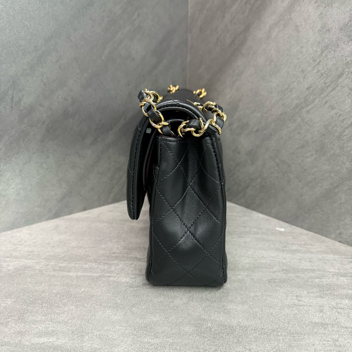 Chanel CF Black Lambskin Gold Hardware Chain Bag 19 Series with Card and Receipt