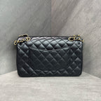 Chanel CF Black Lambskin Gold Hardware Chain Bag 19 Series with Card and Receipt