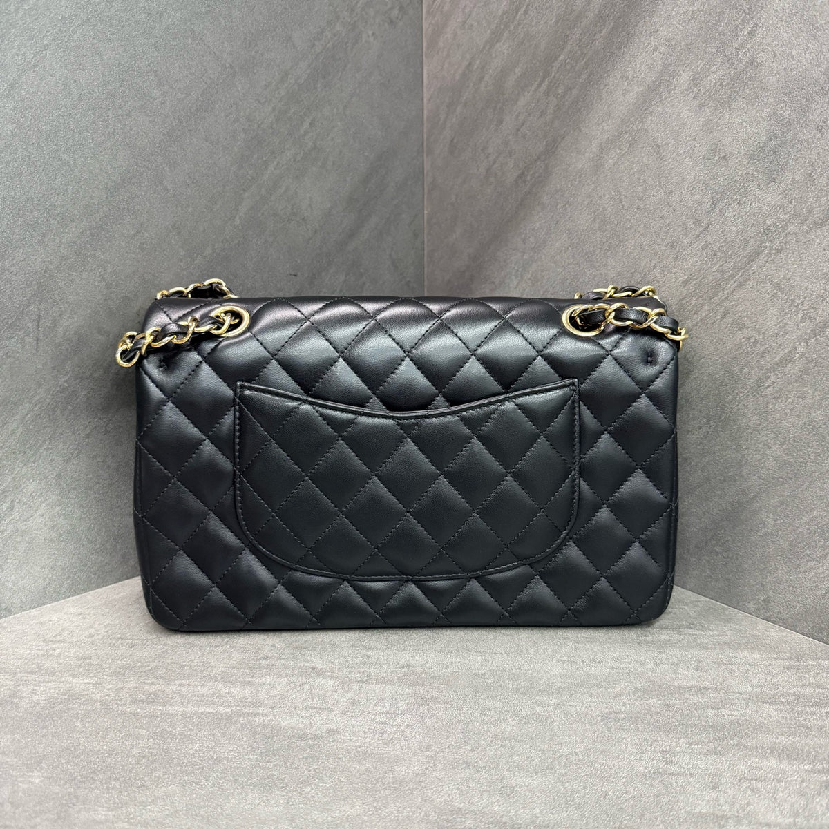 Chanel CF Black Lambskin Gold Hardware Chain Bag 19 Series with Card and Receipt