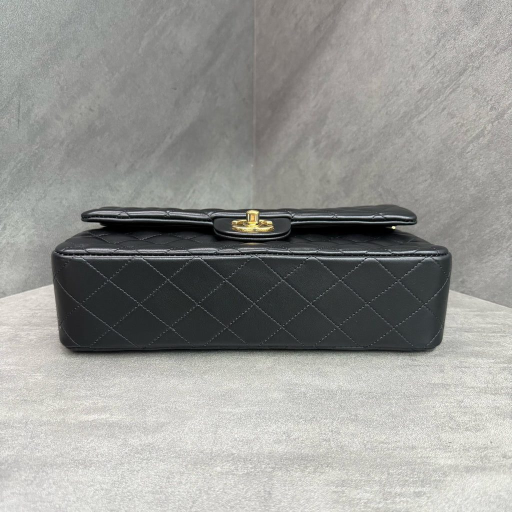Chanel CF Black Lambskin Gold Hardware Chain Bag 19 Series with Card and Receipt