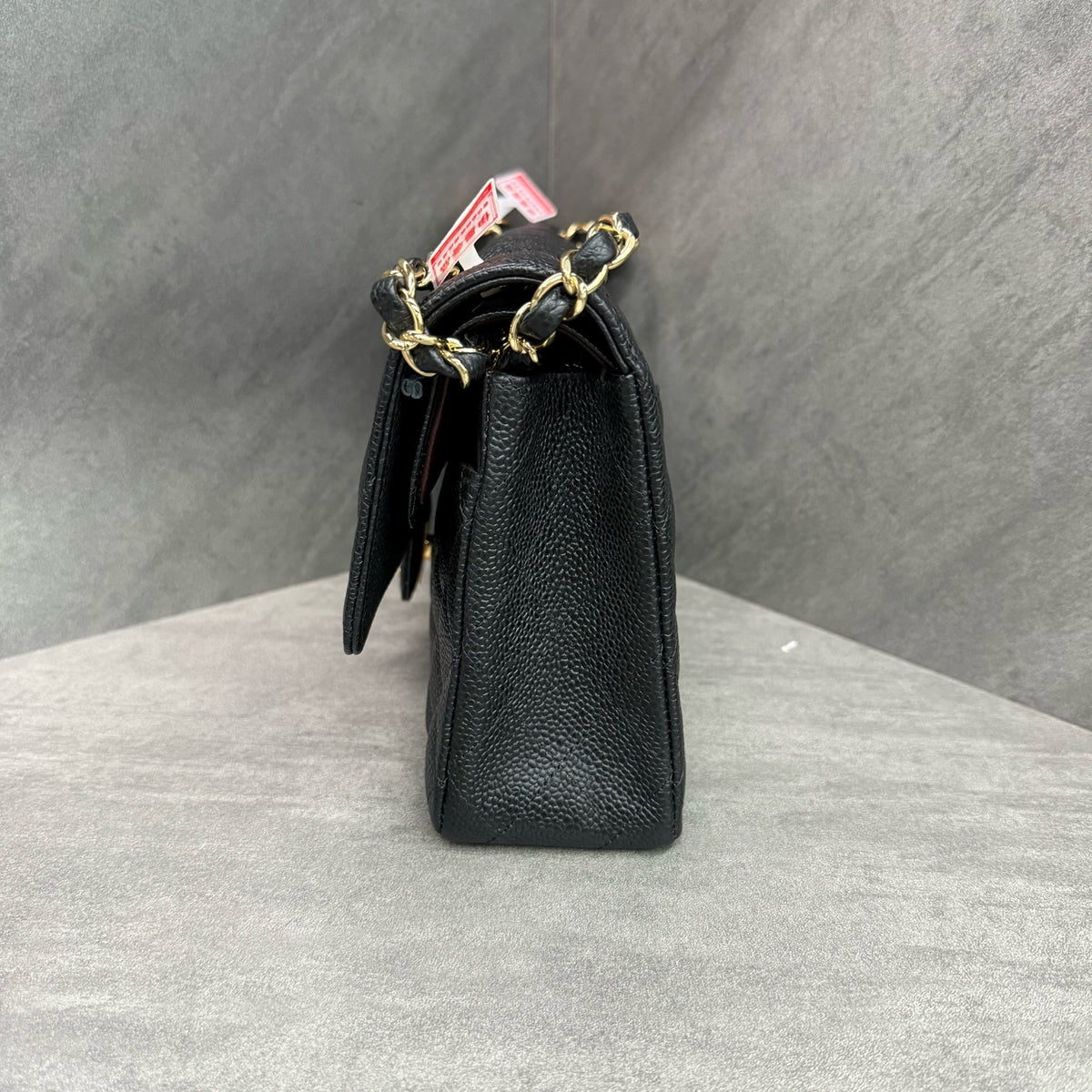 Chanel Classic Flap Caviar Leather Chain Bag in Black with Gold Hardware, 17 Series with Card