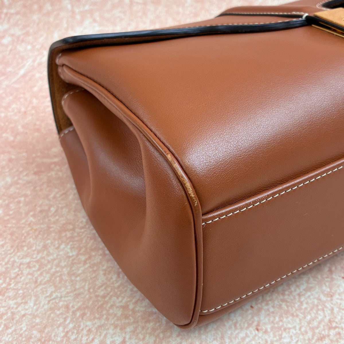 Celine Teen Soft 16 in Classic Caramel Smooth Calfskin with Gold Hardware and Removable Wide Shoulder Strap, 2021