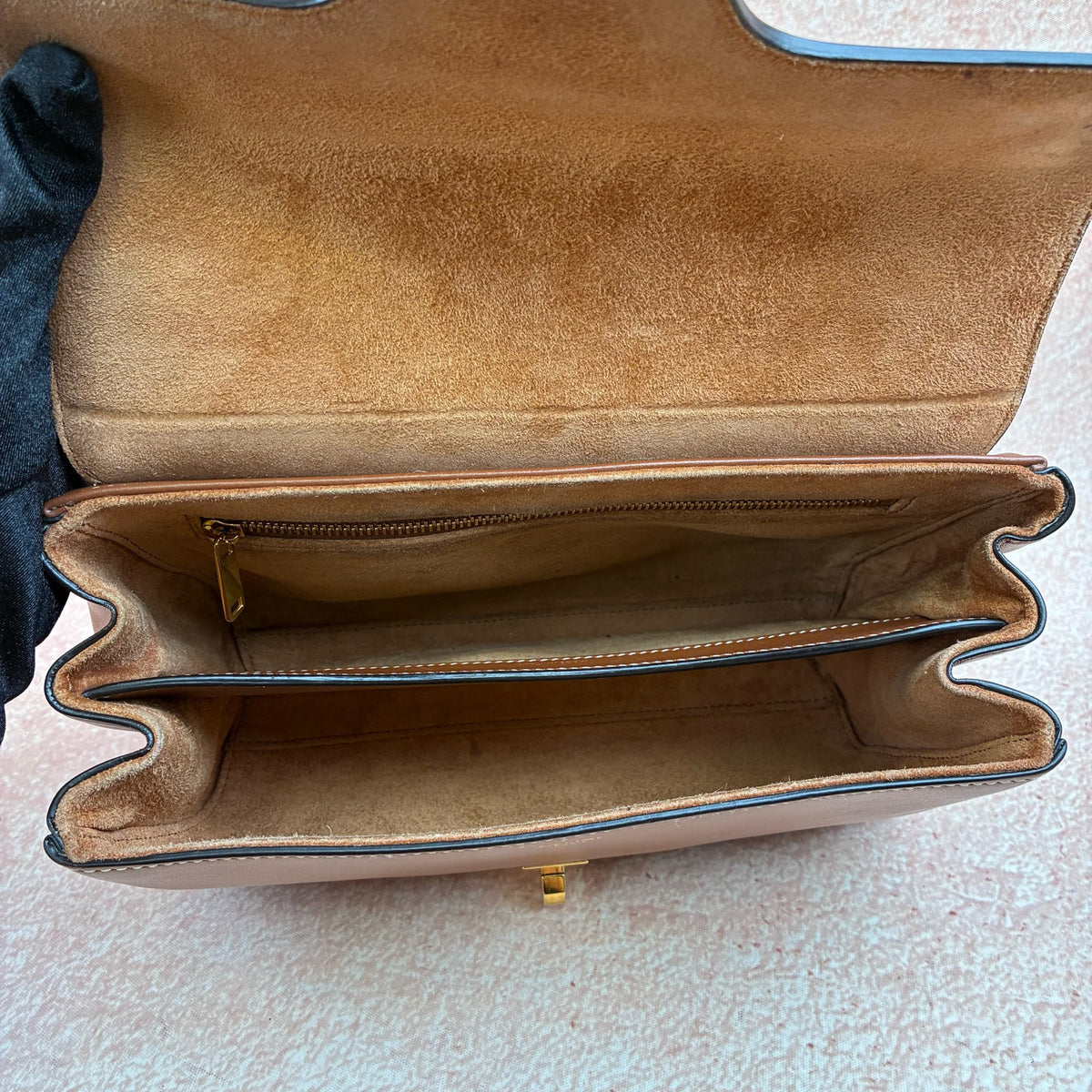 Celine Teen Soft 16 in Classic Caramel Smooth Calfskin with Gold Hardware and Removable Wide Shoulder Strap, 2021
