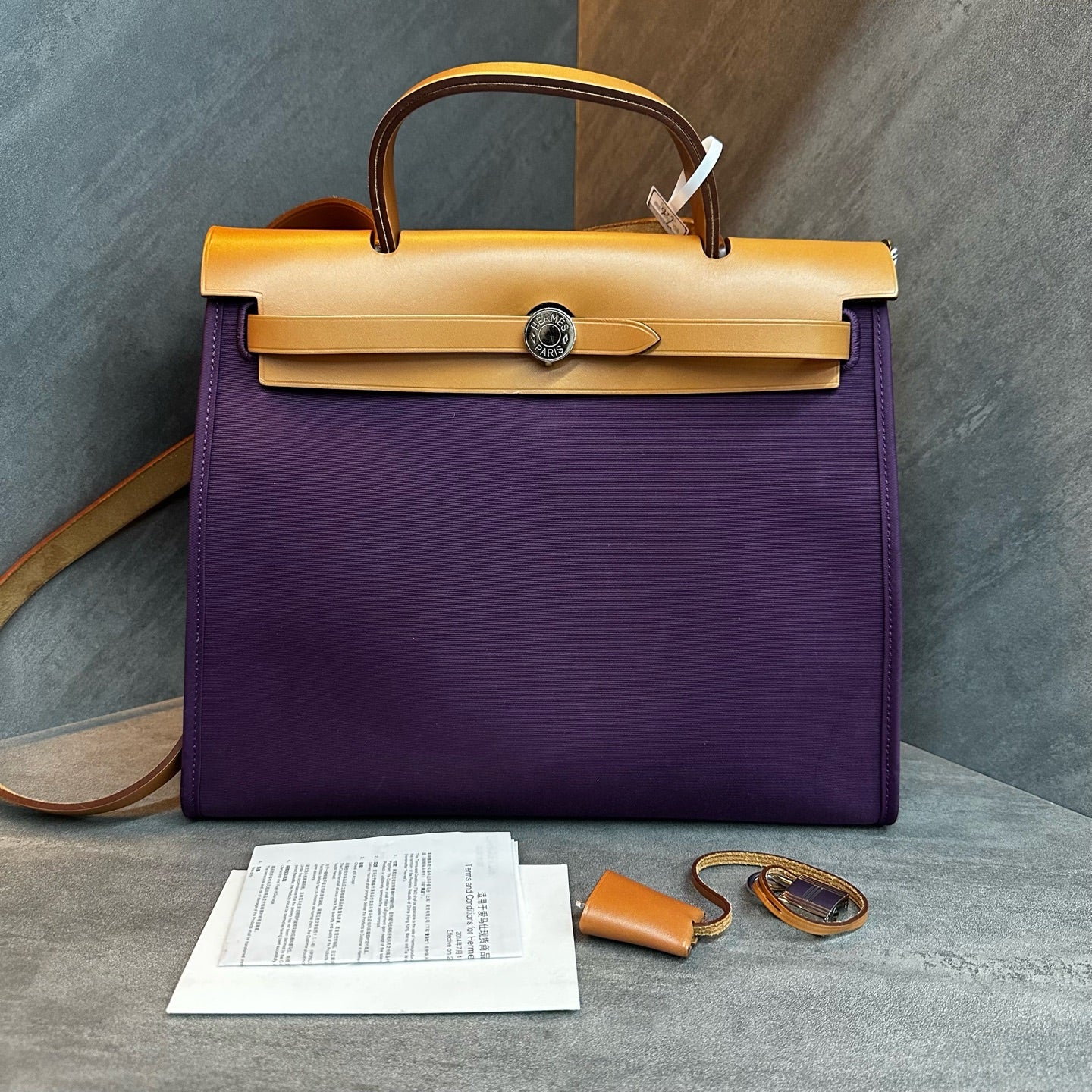 Hermes herbag31 canvas handbag frame with R engraving size: 31×25 Accessories: Small sub-bag key lock