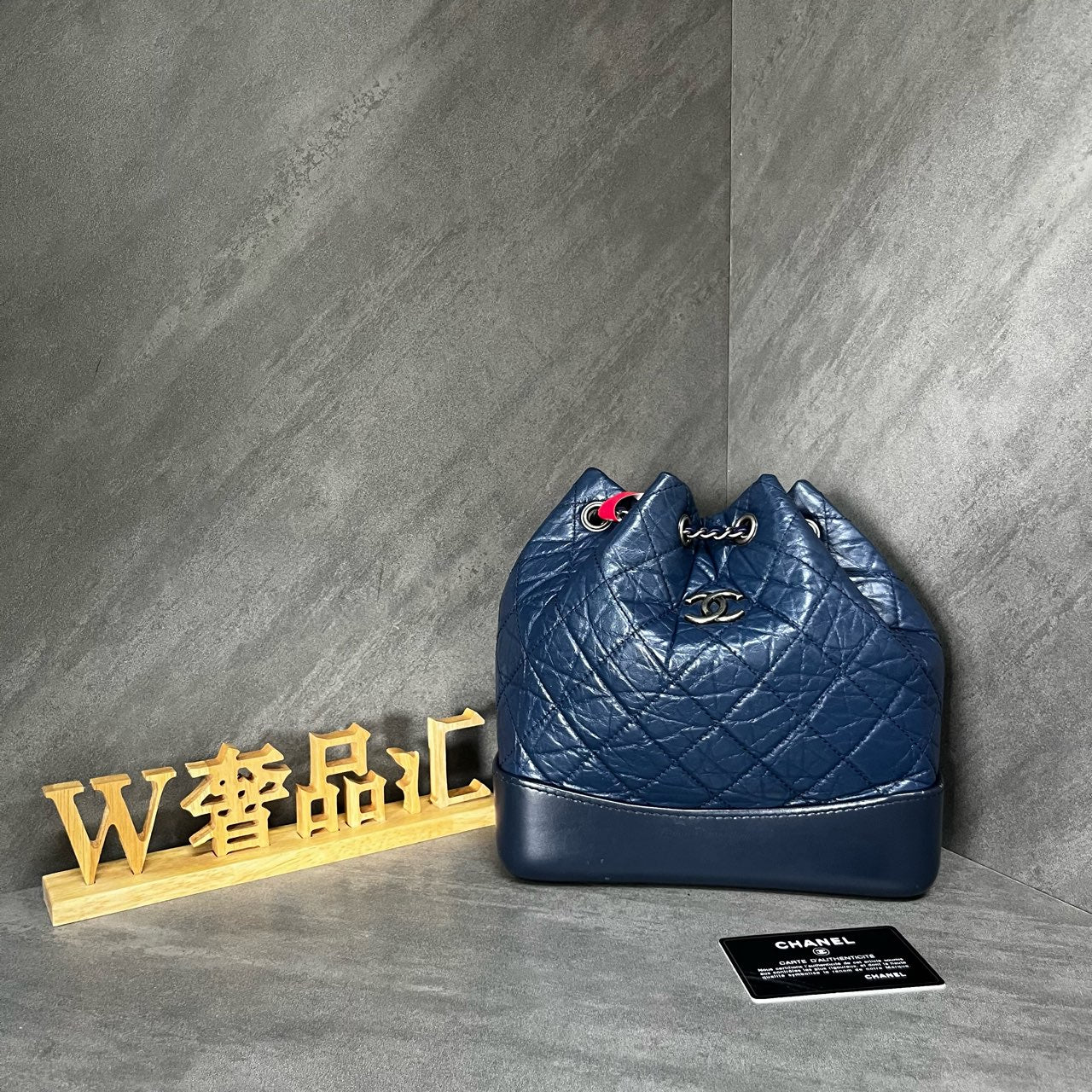 Chanel Small Blue Gabrielle Backpack, 26th serial, with authenticity card, in stock at favorable price