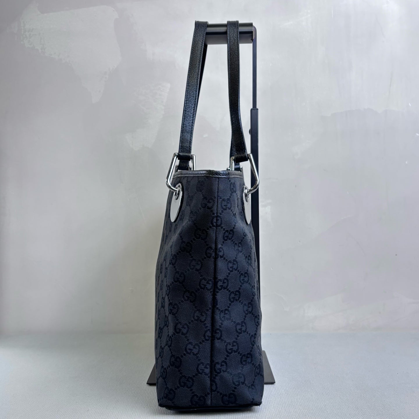 Gucci 98 New Black and Silver Vintage Tote Bag Size 32*24