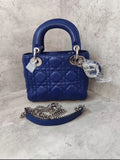 Dior Lady Dior Blue Three-Compartment Chain Shoulder Strap