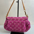 LV/Louis Vuitton Pink Denim Coin Purse 2006 Edition Underarm Bag Size 22*16 Condition 98% New