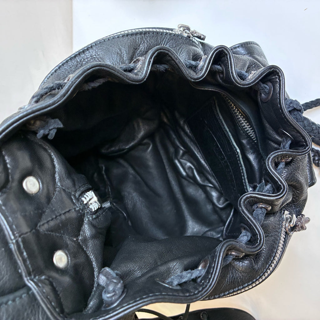 Chrome Hearts / 克罗心 Strapped Backpack Size 22*25*15 Cowhide Material Black 99% New Backpack