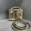 Dior Gold Three-compartment Snake Skin Lady Dior Bag, 2014 Serial Code