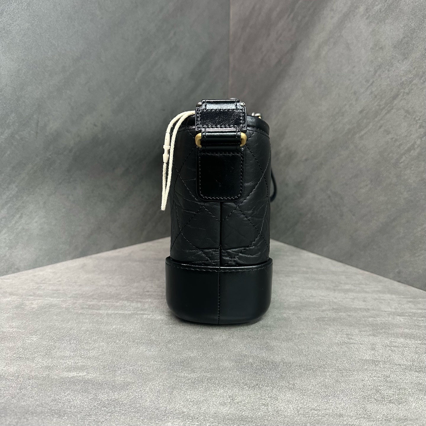 Chanel Small Gabrielle Bag, Black with Gold-tone Chain, Microchip Version