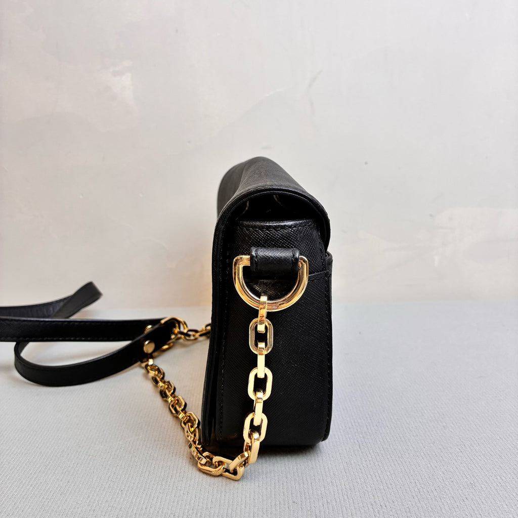 TORY BURCH Chain Bag Black Leather Material