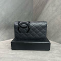 Chanel Cambon Black Quilted Leather Flap Wallet, 16cm
