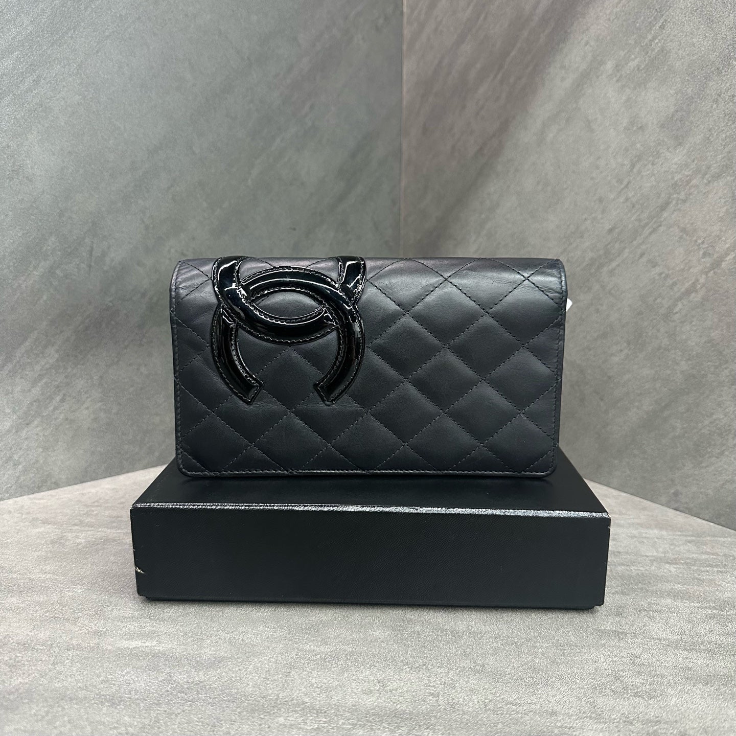 Chanel Cambon Black Quilted Leather Flap Wallet, 16cm