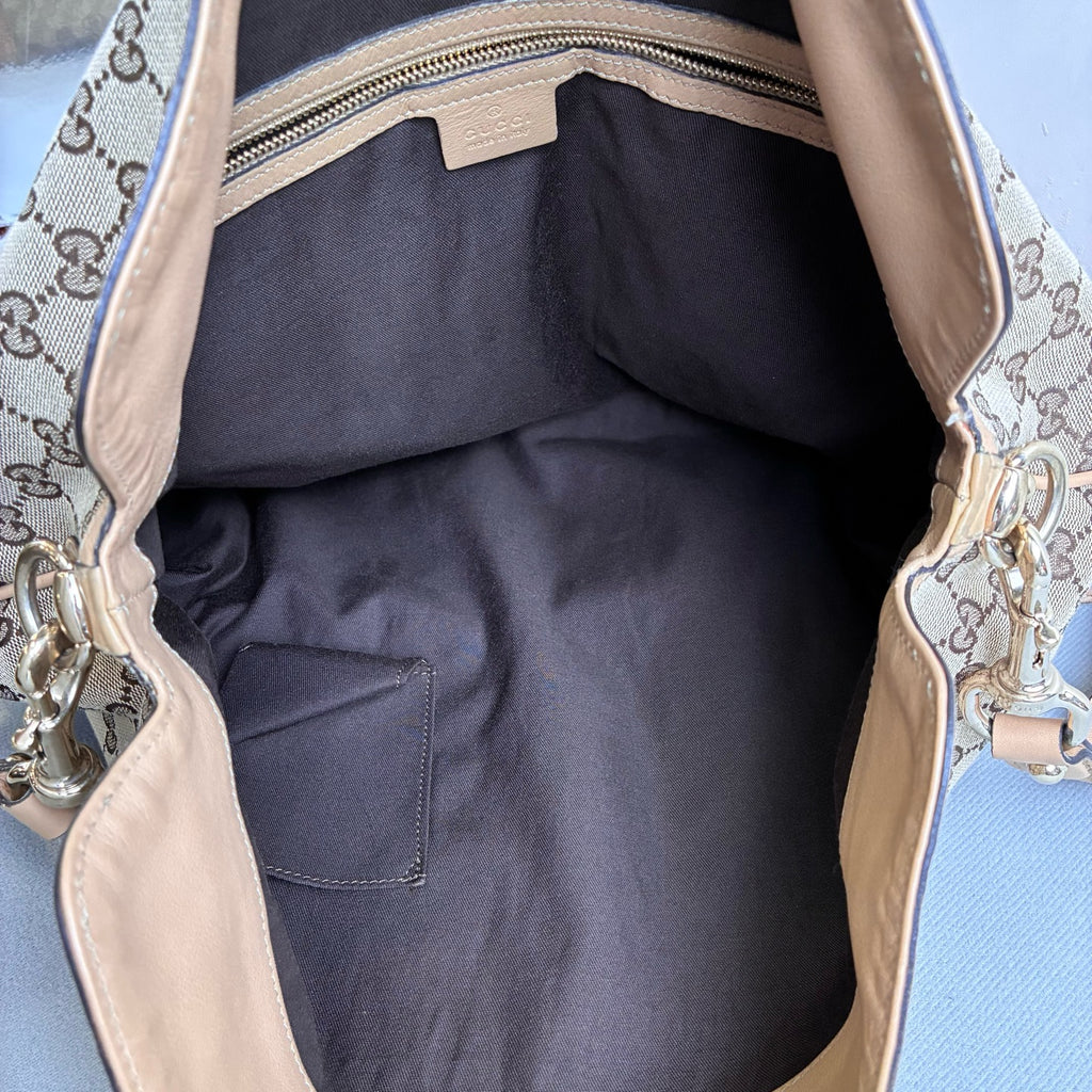 Gucci Nearly New 99% Crossbody Vintage Monogram Tote Bag Canvas with Leather Details Size 45*39