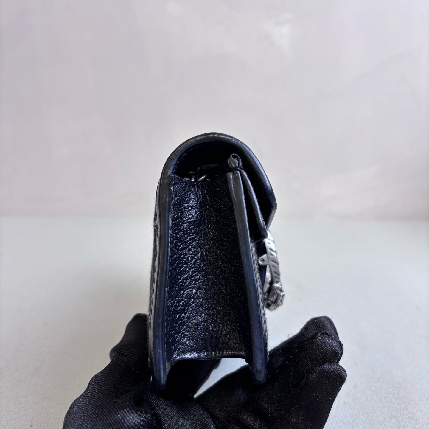 Gucci Dionysus Mini Black Denim Chain Bag Size 16*10.5 Like New 98%
