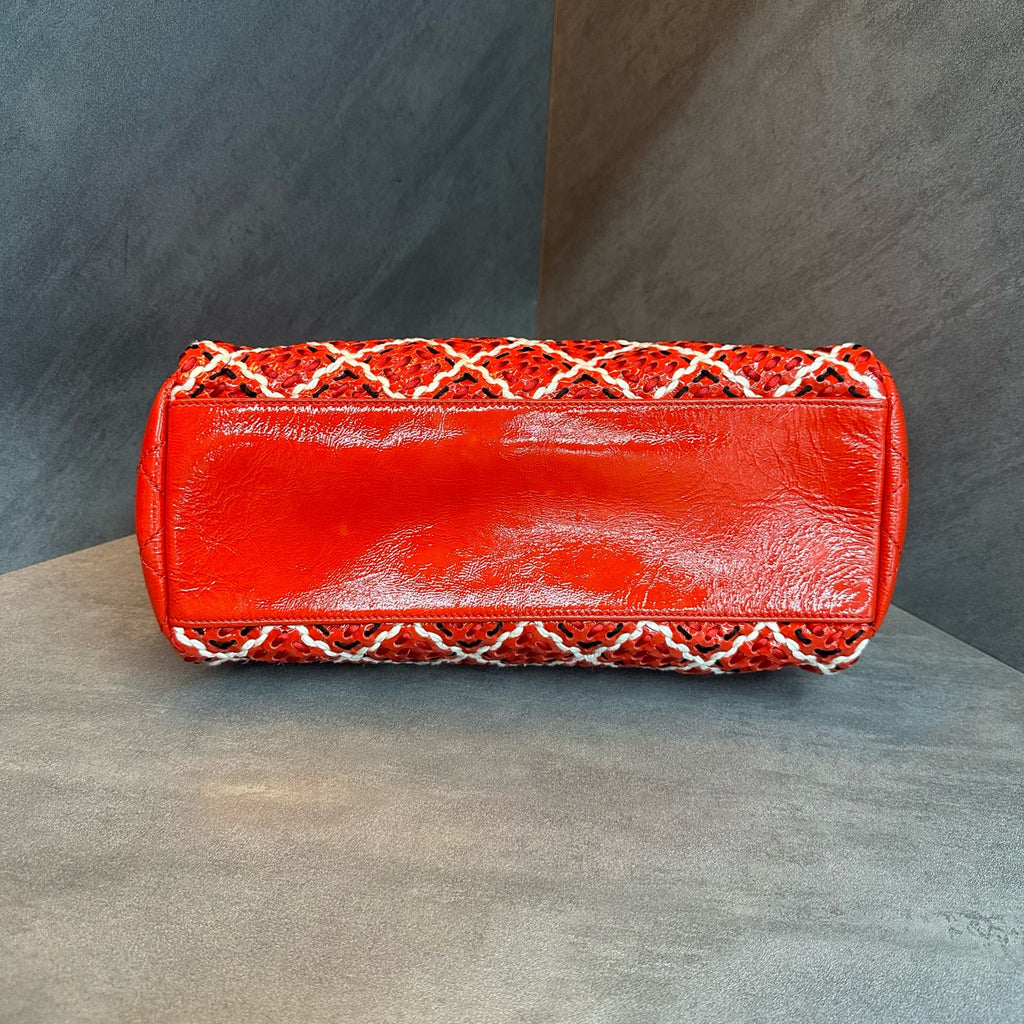Chanel Bowling Bag, Patent Leather Woven Shoulder Bag, 14 Series, No Authenticity Card