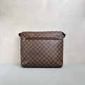 LV/Louis Vuitton Brown Checkered Men's Crossbody Bag 99% New Size 32*28