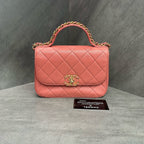 Chanel 19 Bag Red with Gold Hardware Cowhide Messenger Bag 28cm, Structured Shape, Clean Interior