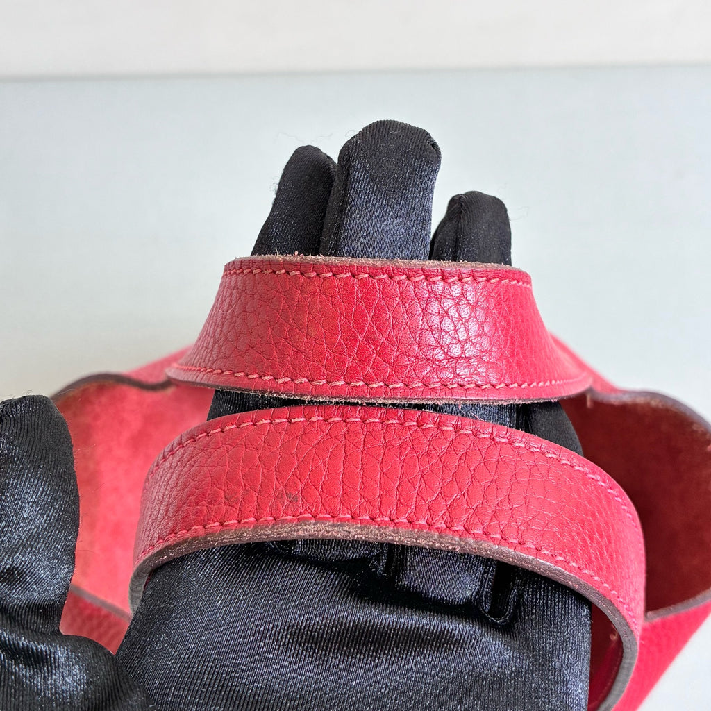 Hermes T刻 99% new Piction 18 basket in red leather, size 18*18.