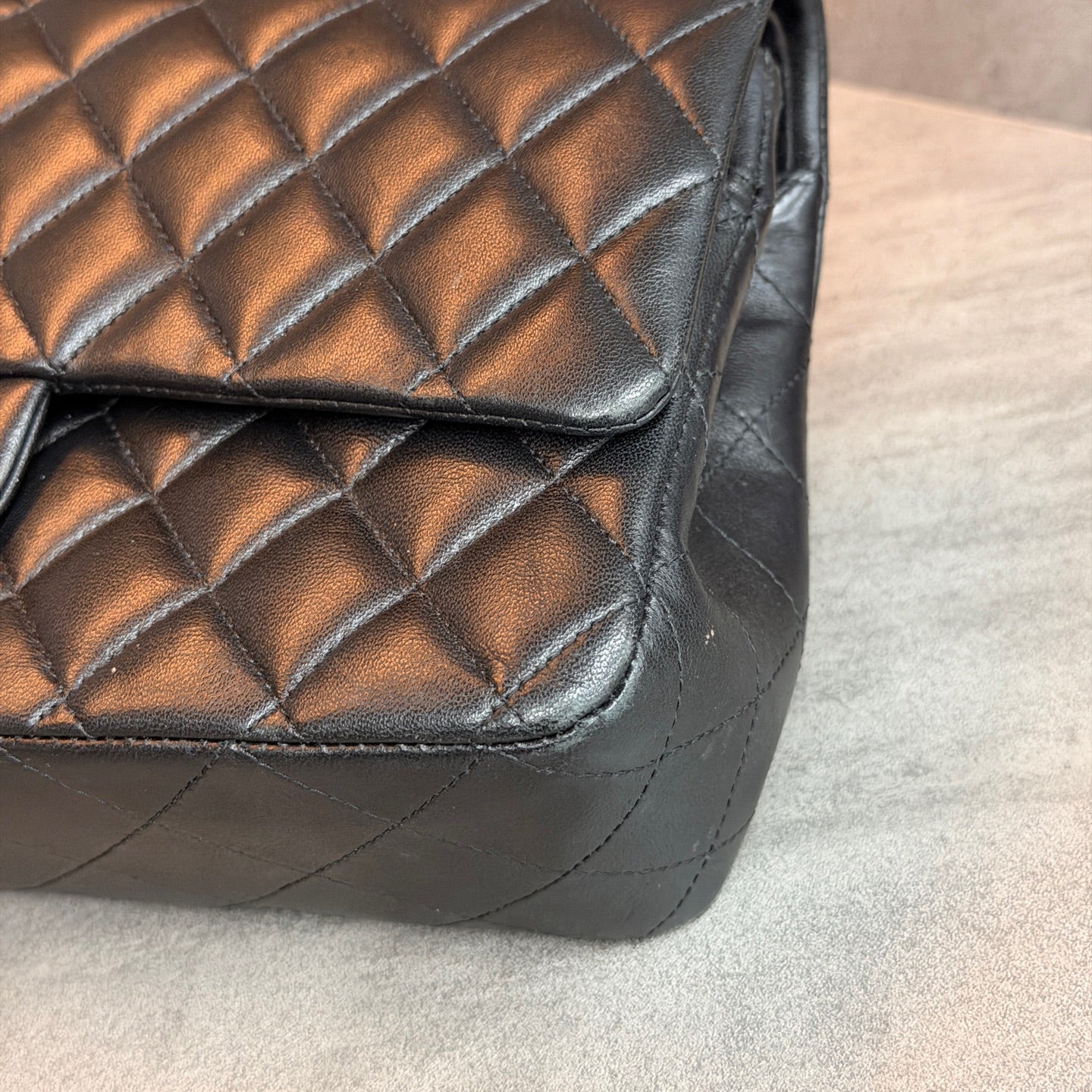 Chanel Classic Flap Medium, Black and Gold Lambskin, Structured Shape, 27 Series with Authenticity Card, Original Condition