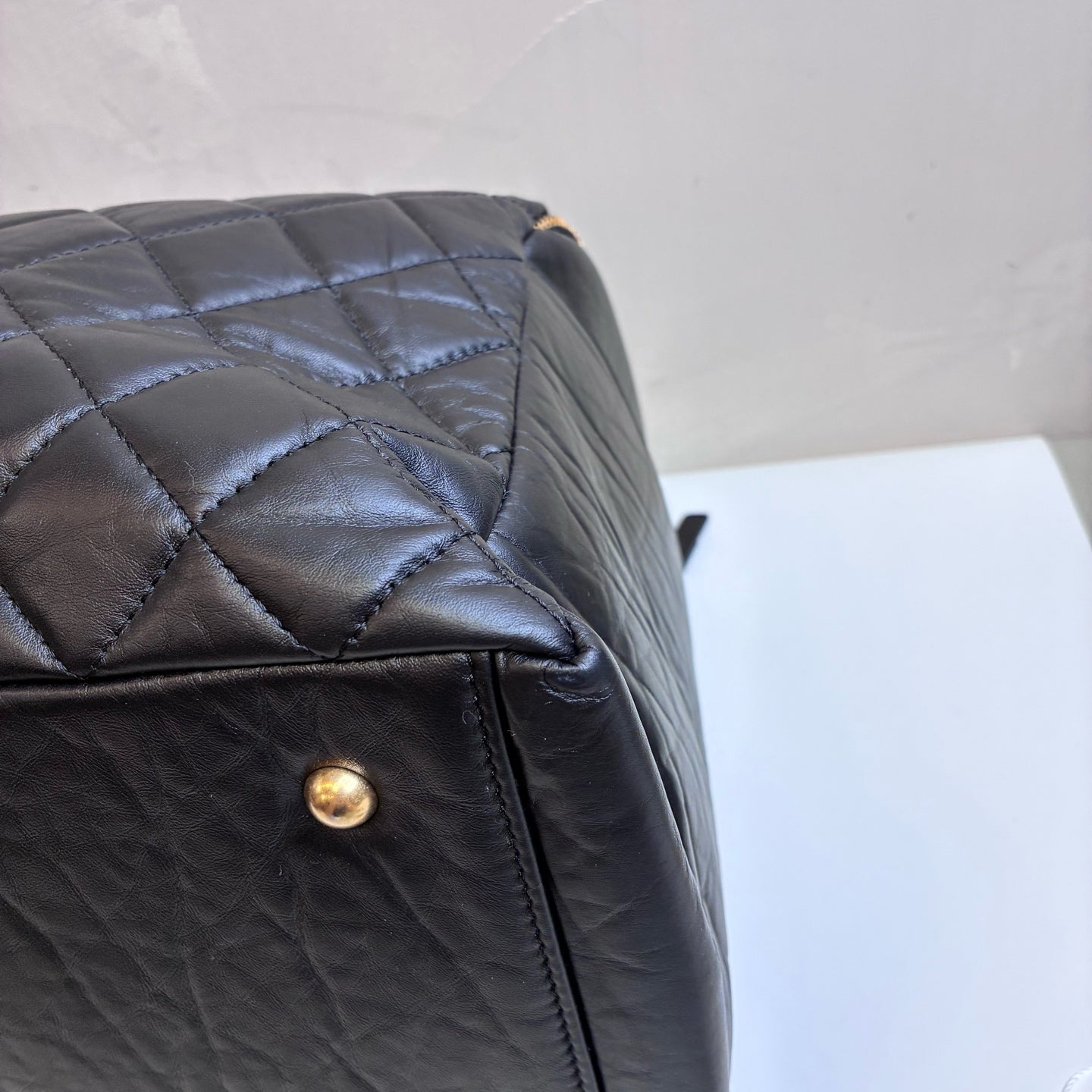 Chanel 23C Black and Gold Lambskin Bowling Travel Bag 99% New Chip Version Travel Bag Gym Bag Length 40cm Black