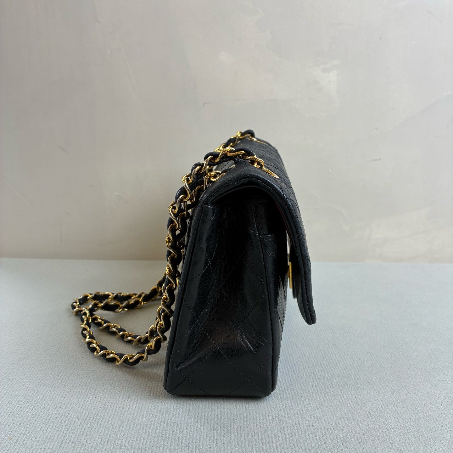 Chanel Black Gold CF Small Size 2 Opening Pre-owned Dimensions 23*15 98% New Original Condition Lambskin