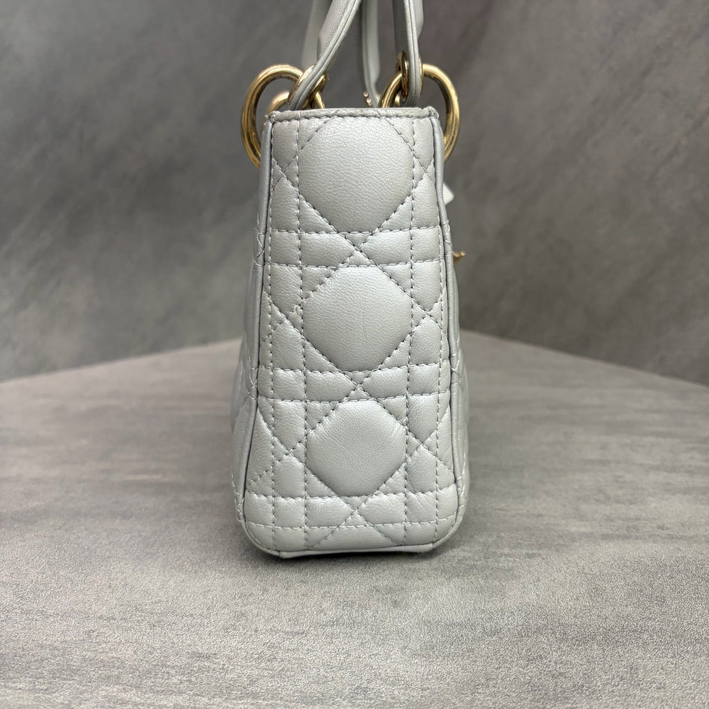 Dior Lady Dior Mini, grey, 2017 serial number, classic and versatile