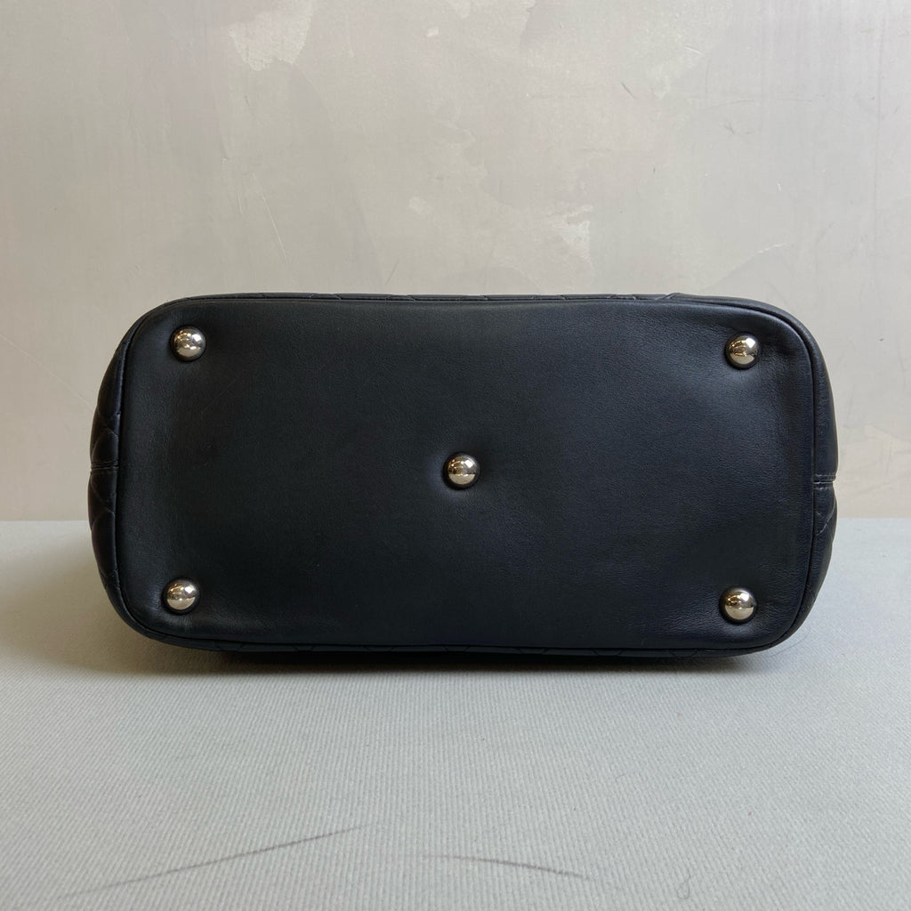 CHANEL 15 Opening Black Patent Leather Double C Black Cowhide Silver Hardware Kangpeng Handheld Shoulder Bag 98% New Size 30*25