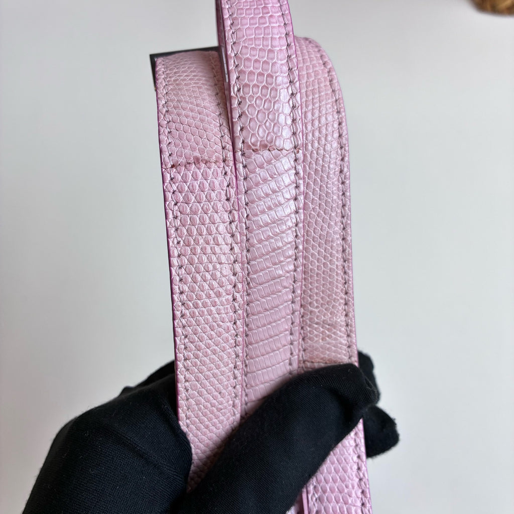 Celine Pink Lizard Skin Box Himalayan Bag Tofu Bag Original Price 80,000 Yuan Shoulder Bag 99% New Size: 2