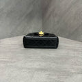 Chanel Kelly Mini Black and Gold Leather Chain Bag with Chip Version