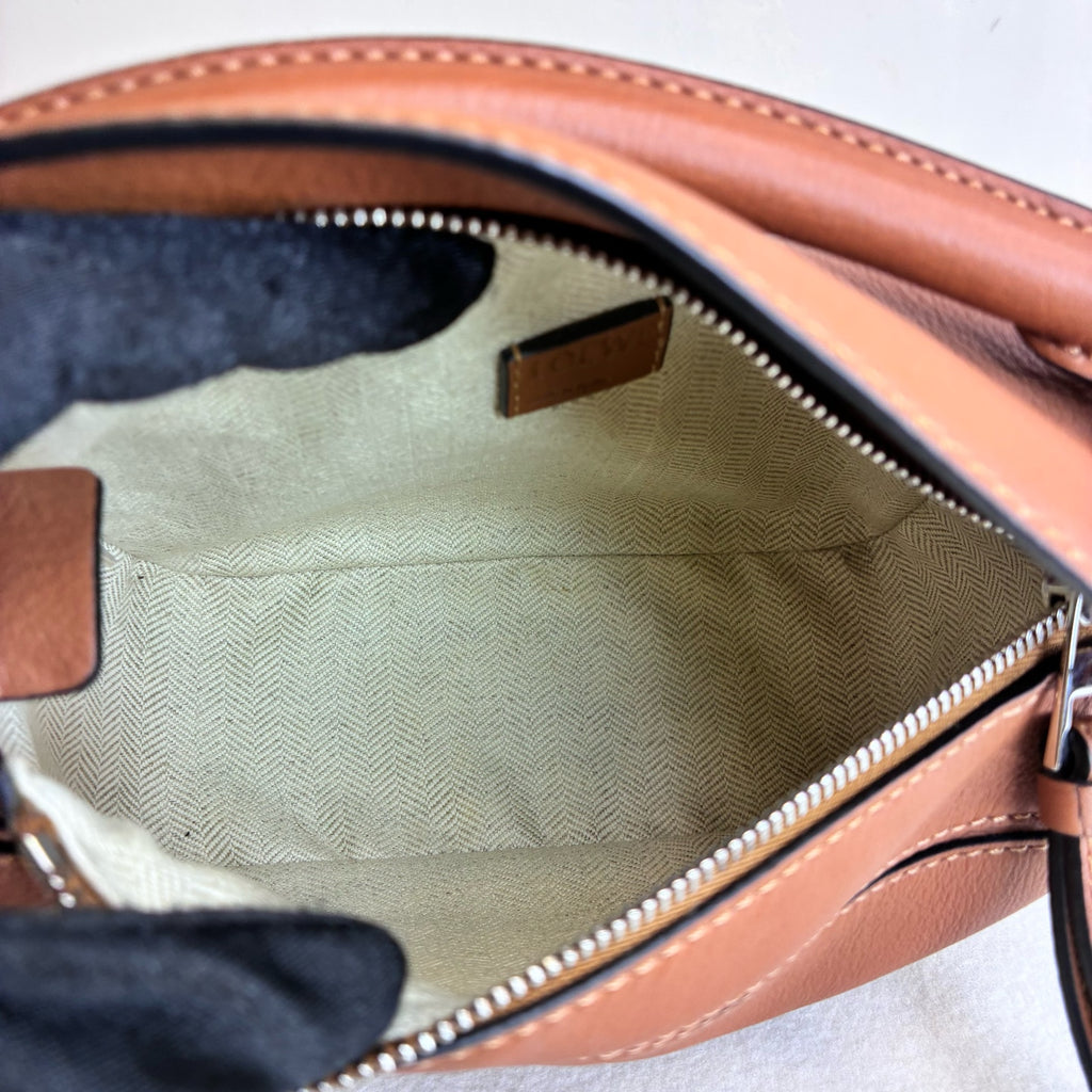 LOEWE 99% New Puzzle Mini Women's Bag Brown Leather with Removable and Adjustable Shoulder Strap
