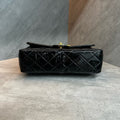 Chanel/ Chanel black gold patent leather twin Stars double-sided large laser 4K